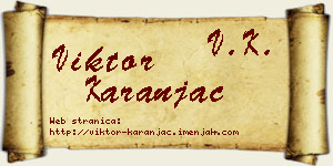 Viktor Karanjac vizit kartica
